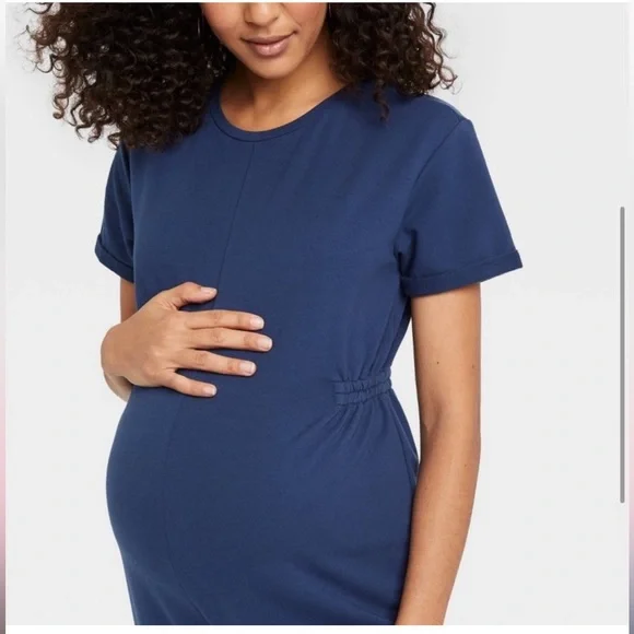 The Nines by Hatch women’s short sleeve French terry maternity jumpsuit - Picture 4 of 6